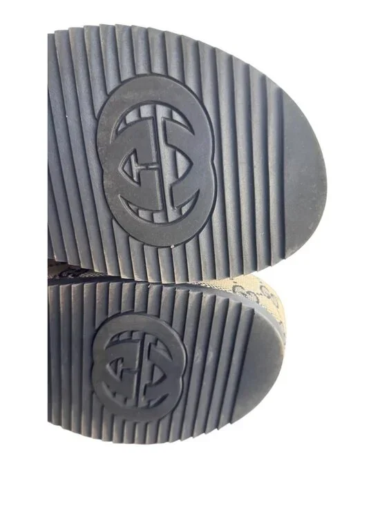 Gucci GG Canvas Platform Sandals Beige/Black Womens Size 36 Made In Italy - Picture 7 of 15